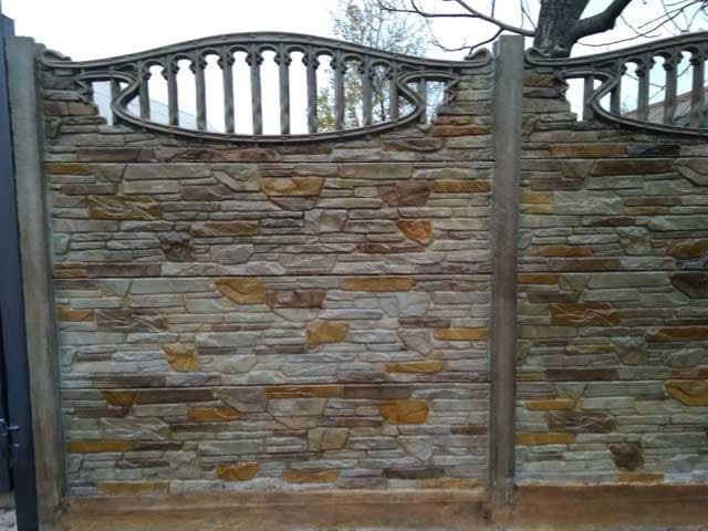 Секционный наборной забор с рисунком "Крымский камень"