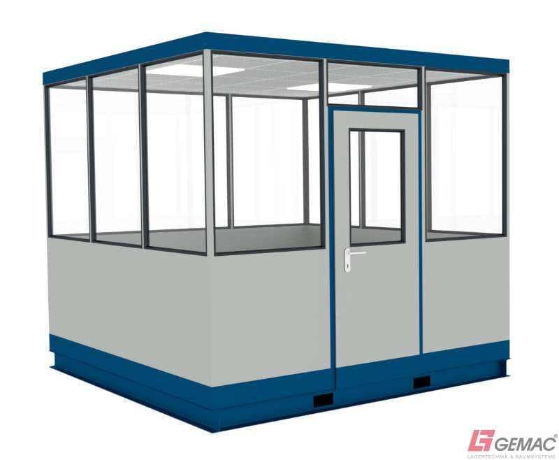 Hallenbüro freistehend auf Gabelstaplerpodest