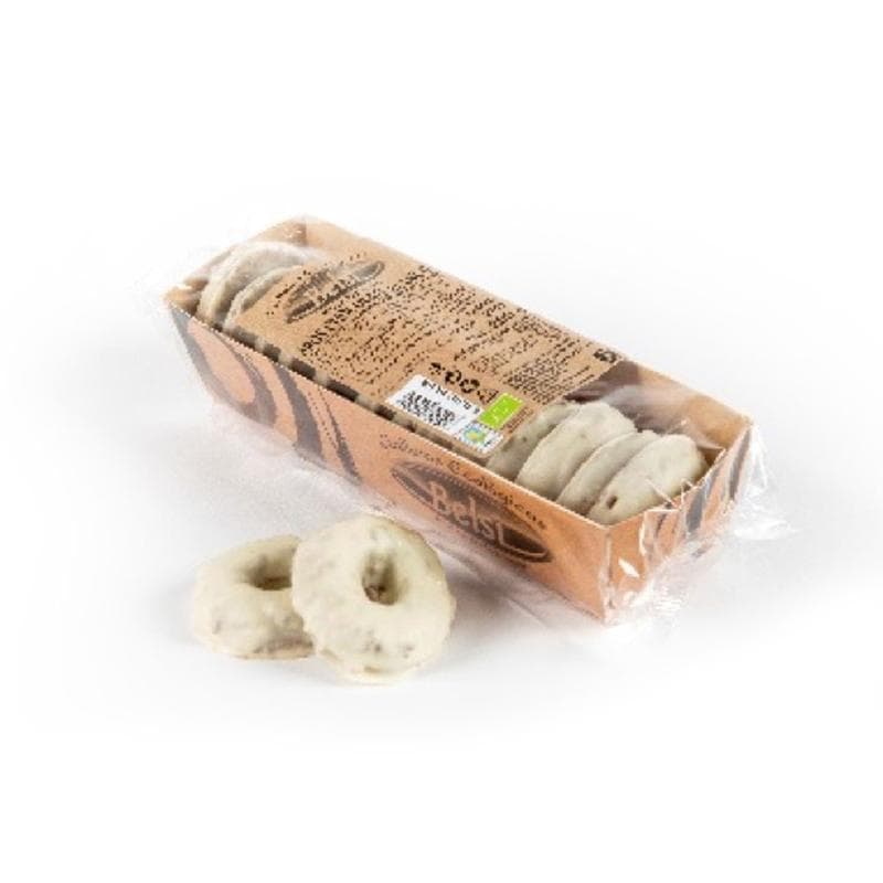 White Chocolate Cocoa Rings – White Chocolate Covered Eko Cookies