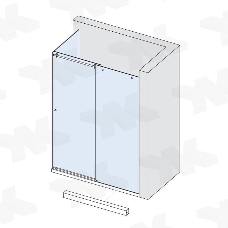 Corner shower with two fixed parts, 1200-1800 mm