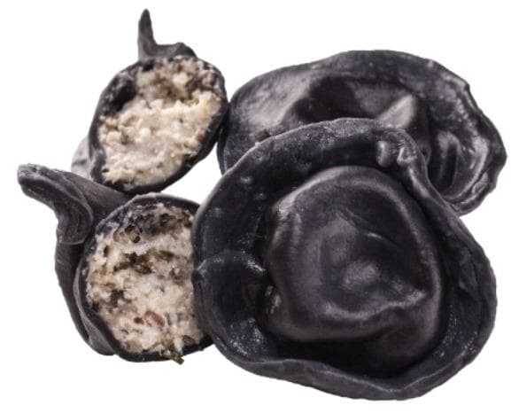 Ravioli with cheese and snails