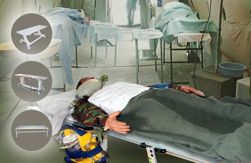 Examination tables for portable and stationary X-ray systems