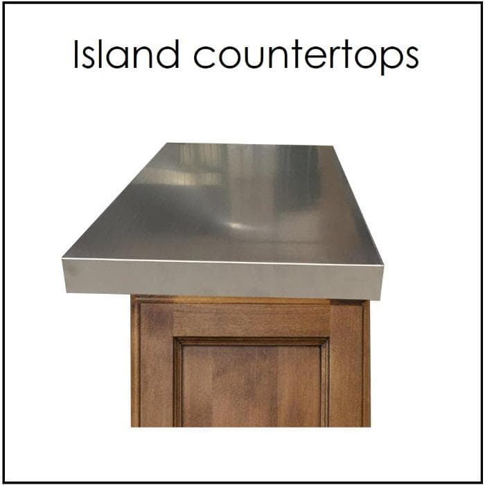 Stainless steel island countertops