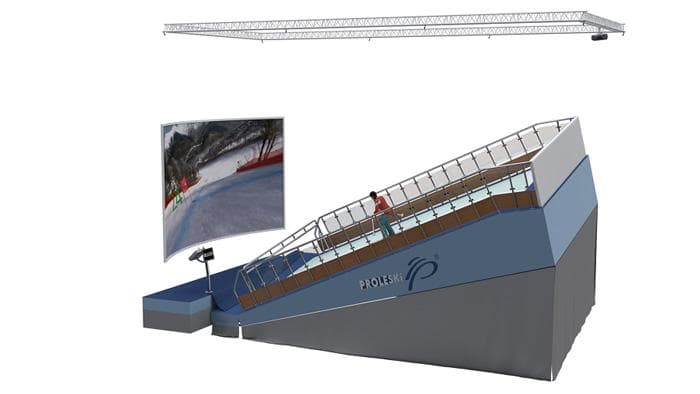 Professional ski simulator Indoor training for winter sports