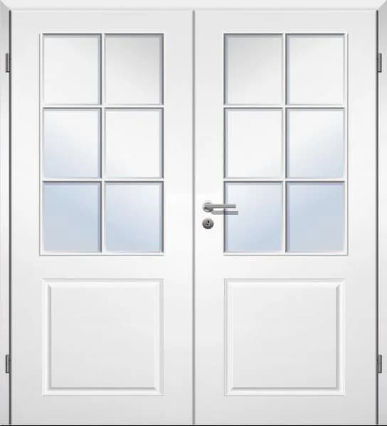 Double-leaf internal doors