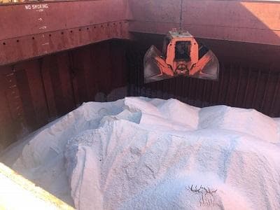 Rock salt for snow removal  (road)
