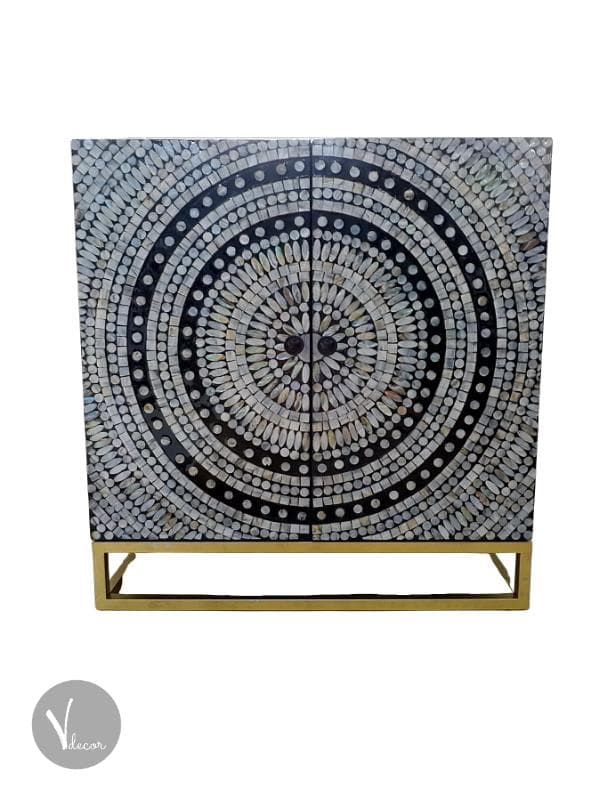 Mother of Pearl Inlay Lacquer Shoe Cabinet