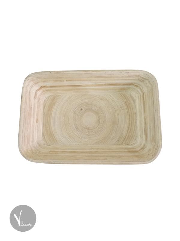 Natural Rectangle Spun Bamboo Tray