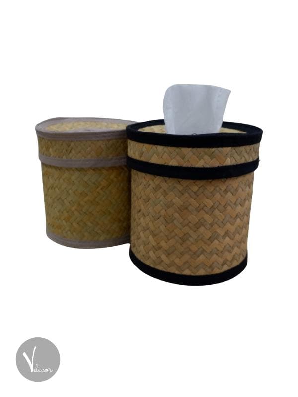 Natural Round Seagrass Tissue Holder