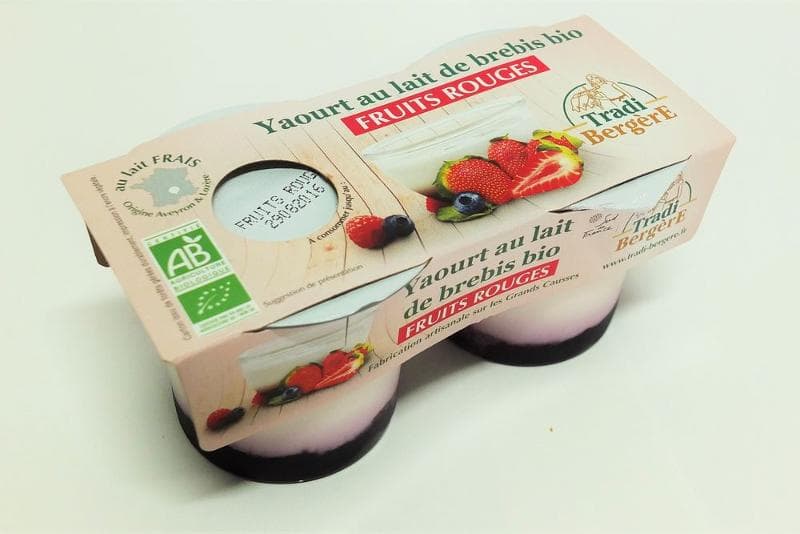 Yaourt au lait de brebis bio Fruits Rouges. (pack 2 x 100 g)