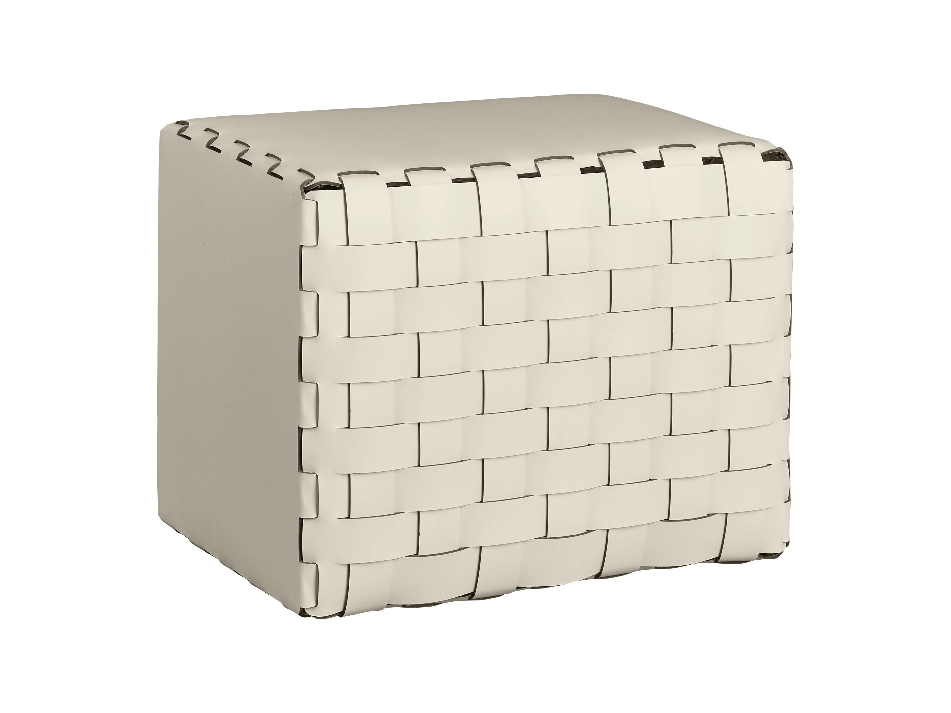 BOTTEGA Rectangular leather pouf