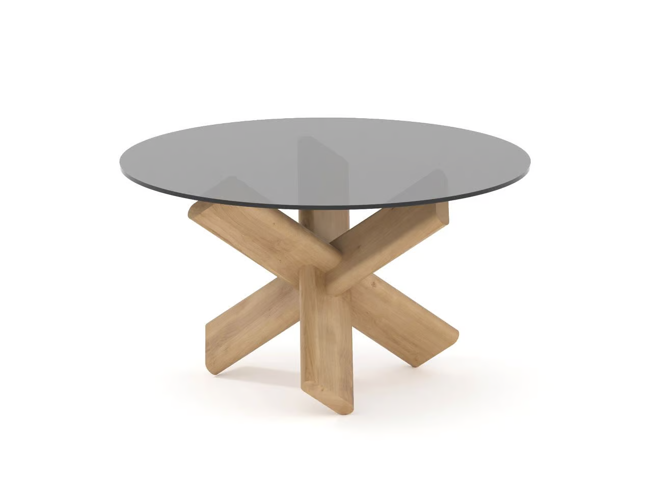 AXIS Round wood and glass table