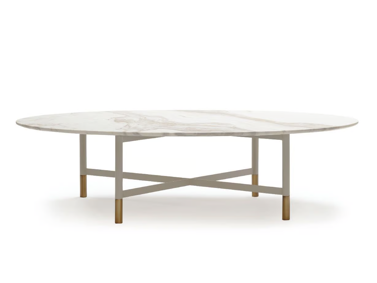 SADEKAR Oval marble coffee table