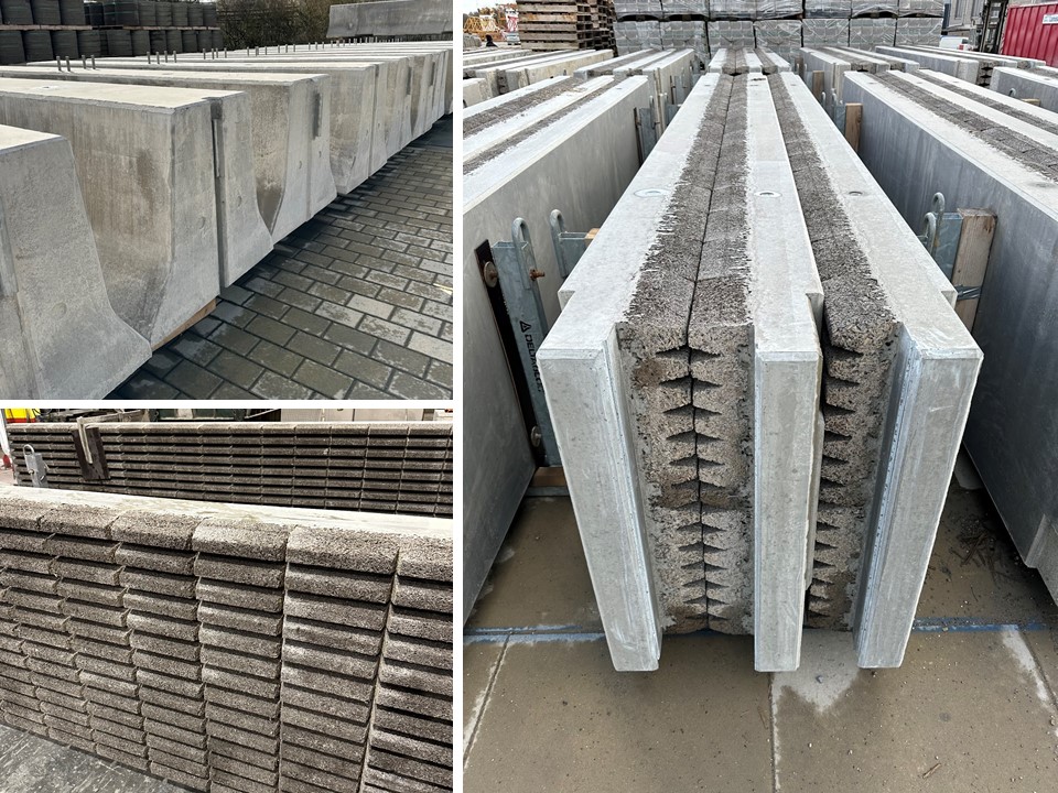 concrete barriers pavement stones