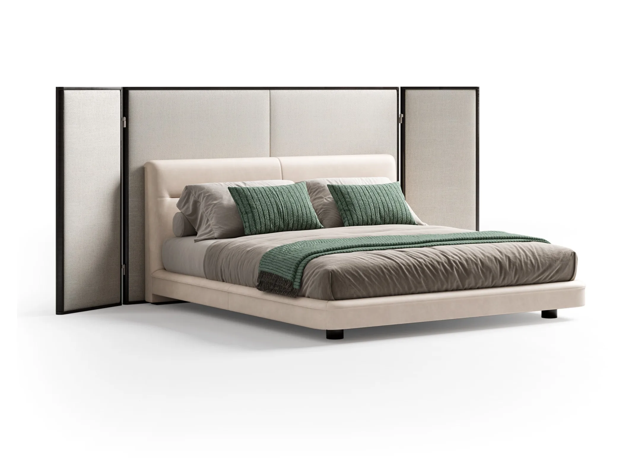 CLERMONT 2 Upholstered double bed with high headboard