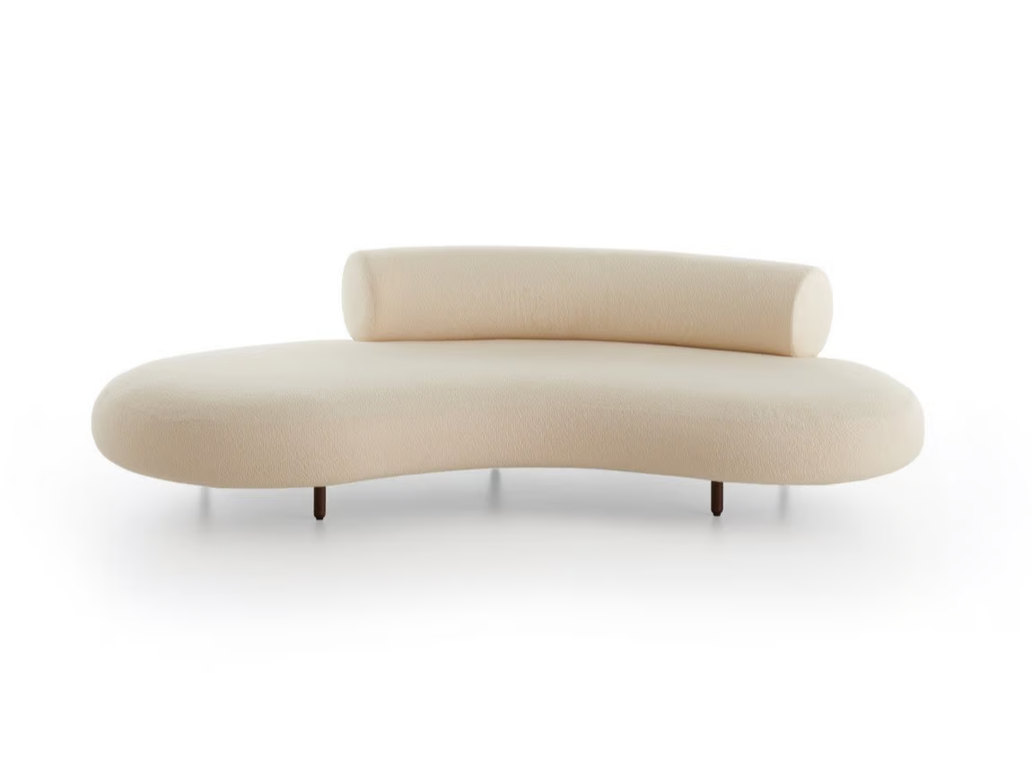 HONORÉ Curved 4 seater fabric sofa