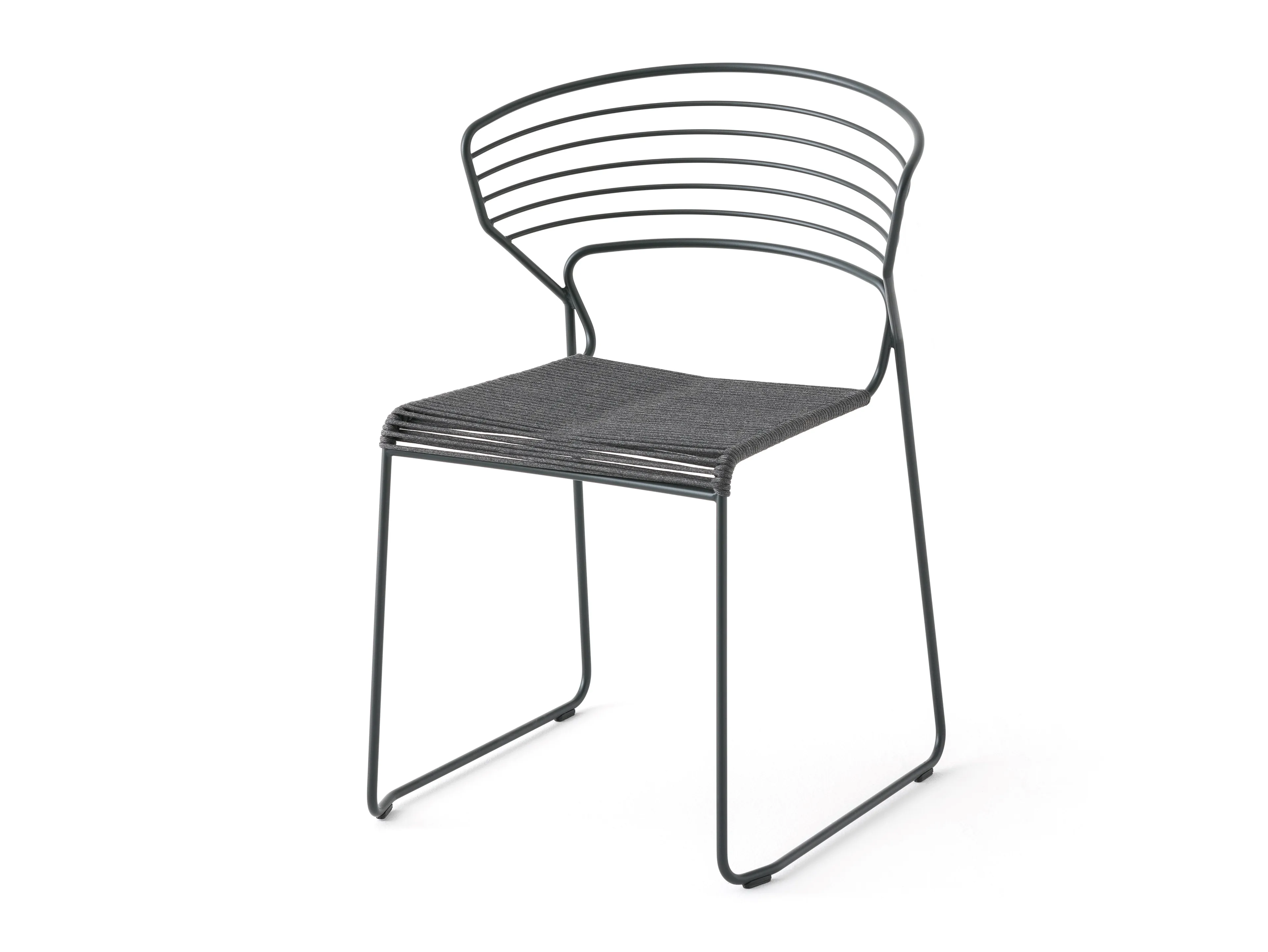 KOKI WIRE Sled base steel chair with polyester rope seat