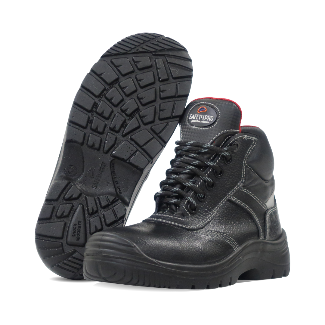 RedPro  /  black leather safety  boots