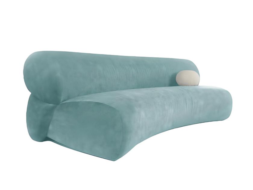 PIPA - 3 seater curved velvet sofa-2
