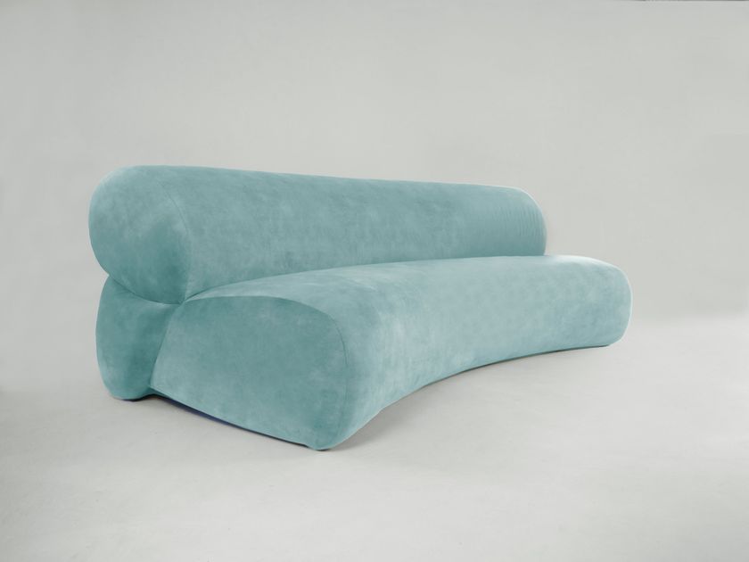 PIPA - 3 seater curved velvet sofa-3