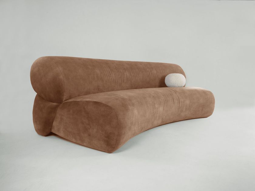 PIPA - 3 seater curved velvet sofa-8