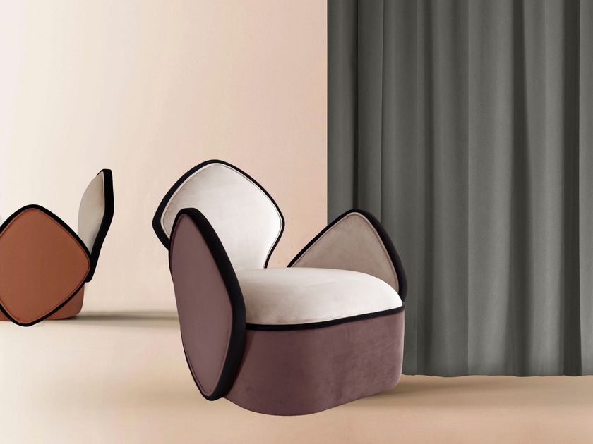 ORCA - Velvet armchair with armrests-3