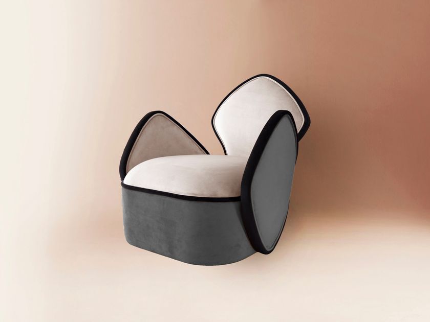 ORCA - Velvet armchair with armrests-4