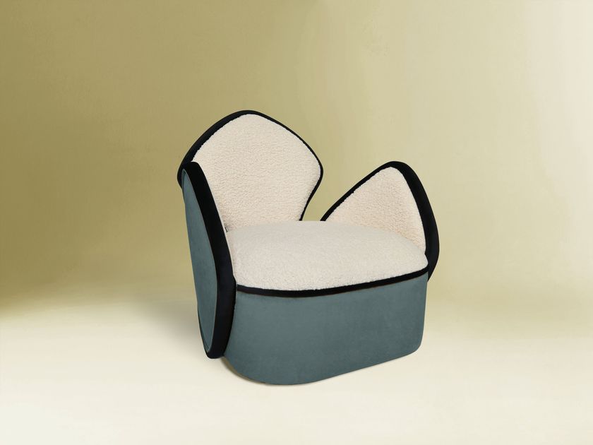 ORCA - Velvet armchair with armrests-5