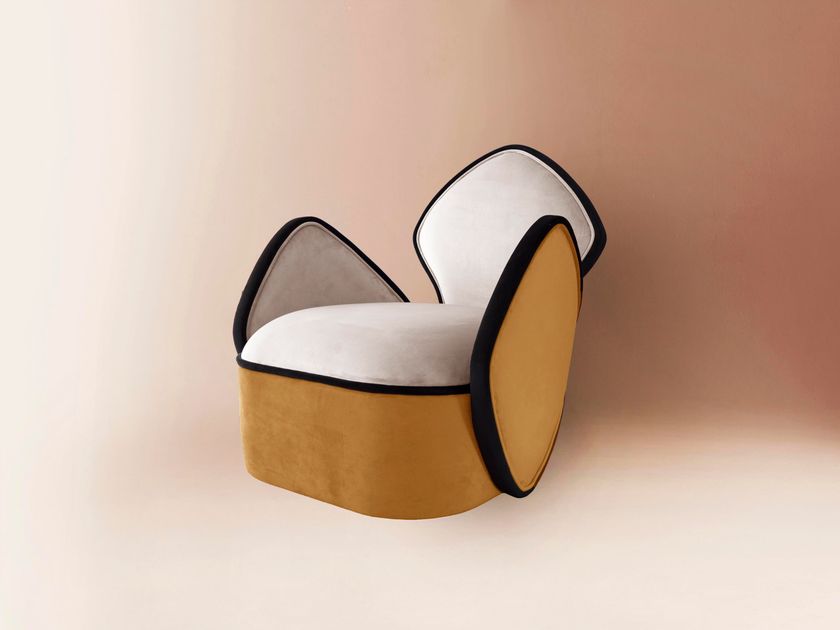 ORCA - Velvet armchair with armrests-7