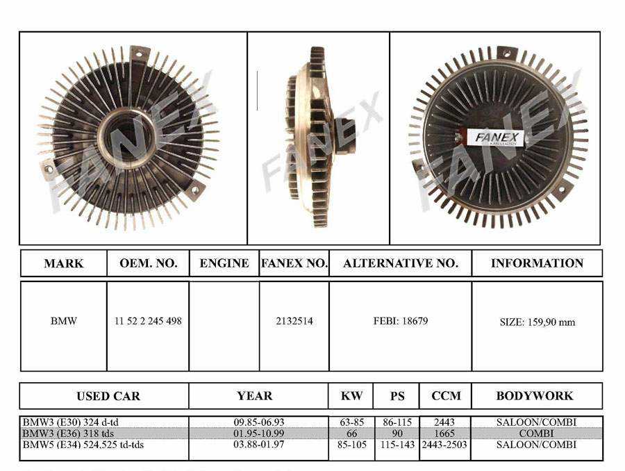 BMW Fan Clutch - 11 52 2 245 498