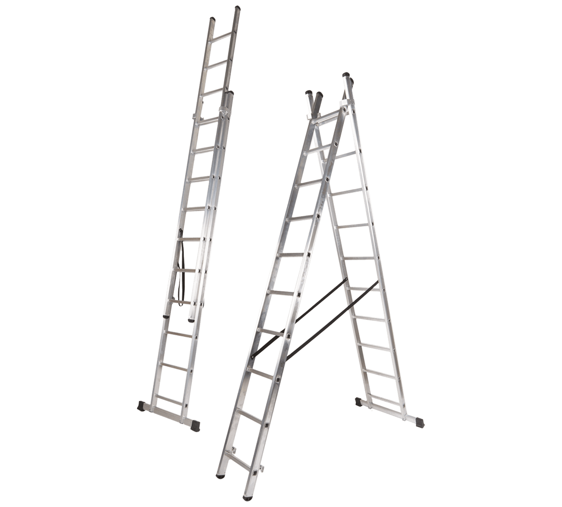 Alüminyum 2 bölmeli dönüştürülebilir merdiven