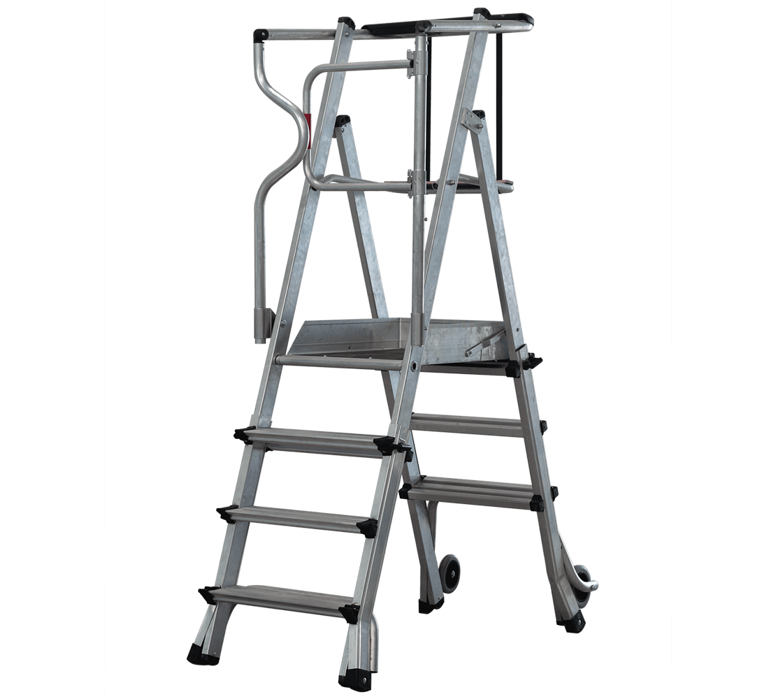 Güvenlik korkuluklu alüminyum mobil çalışma platformu