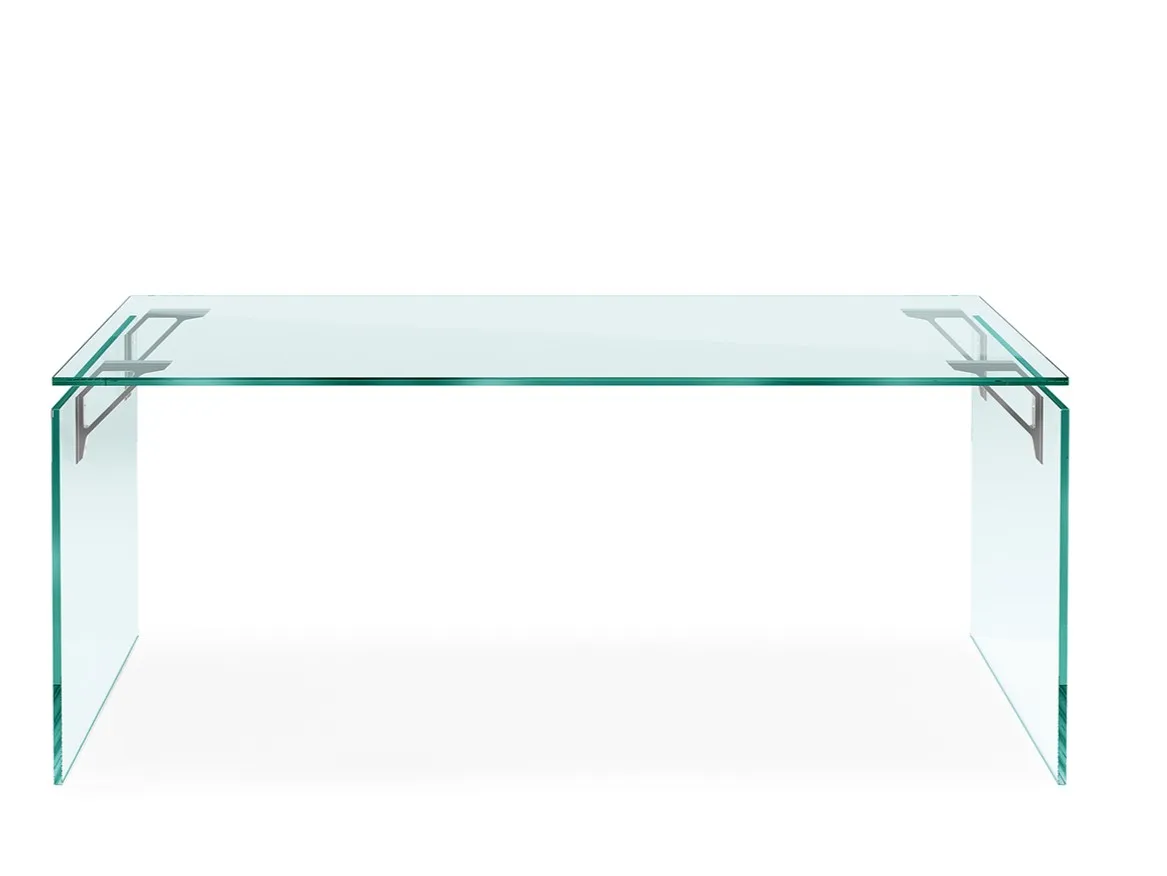 BRIGHT Rectangular glass writing desk