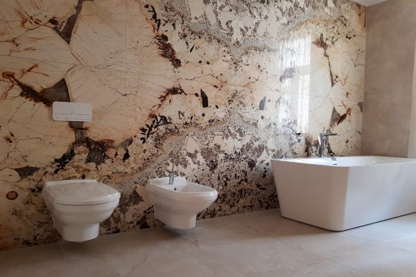 Stone cladding on exterior