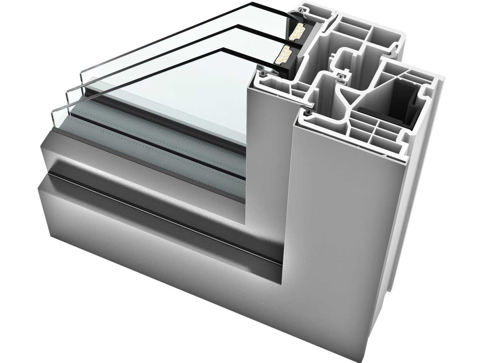 Aluminium and PVC triple glazed window