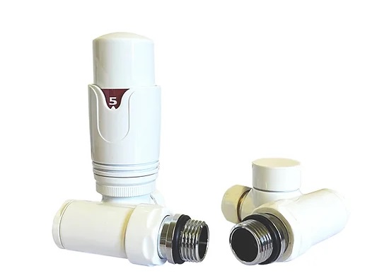 Ensemble de vannes thermostatiques hybrides (bi-énergie) blanches
