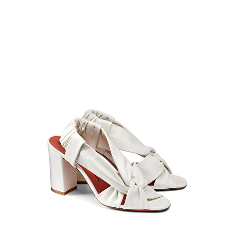 LADIES WHITE LEATHER SANDALS SHOES