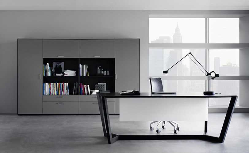 Wood veneer office desks