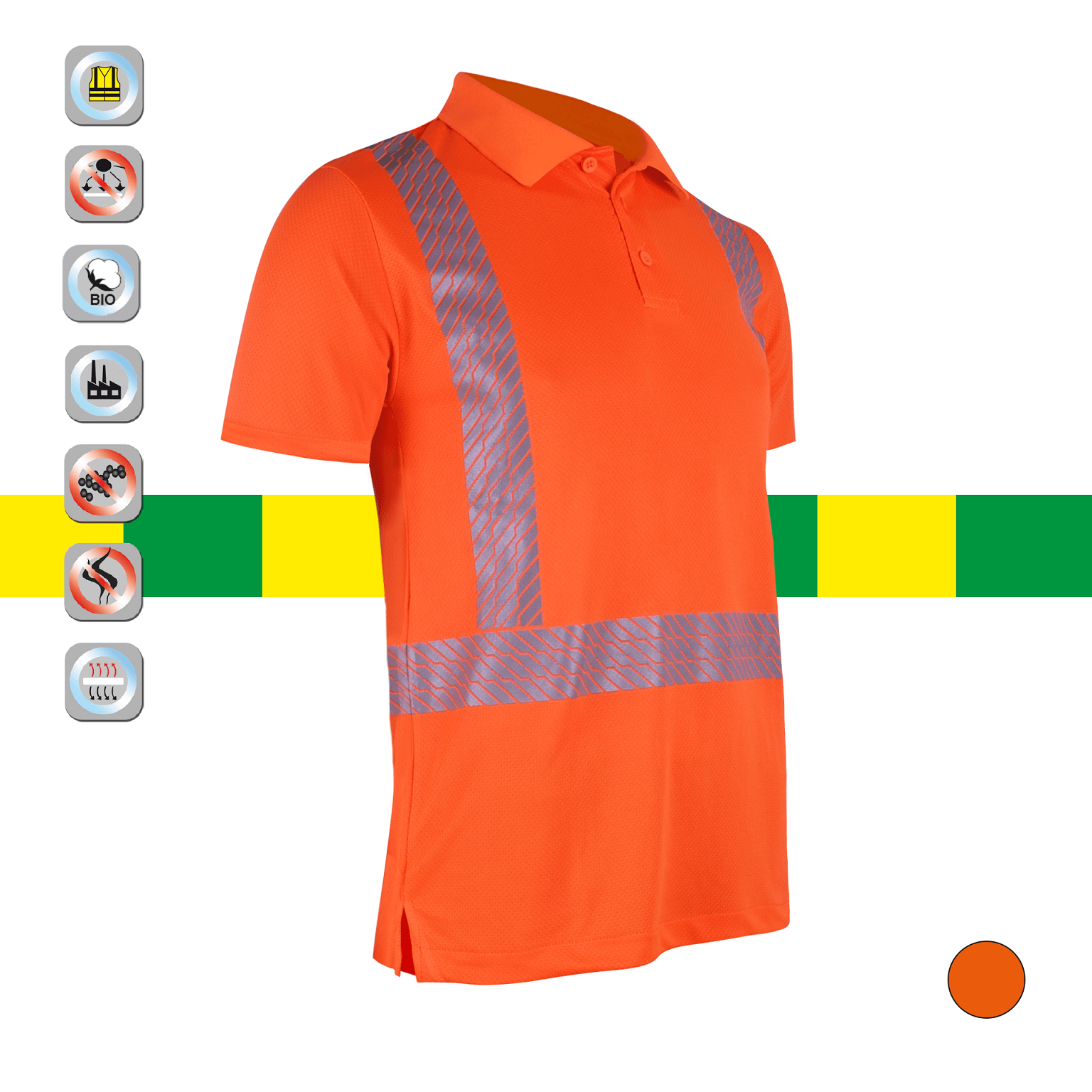 organik pamuklu polo tişört / güvenlik için