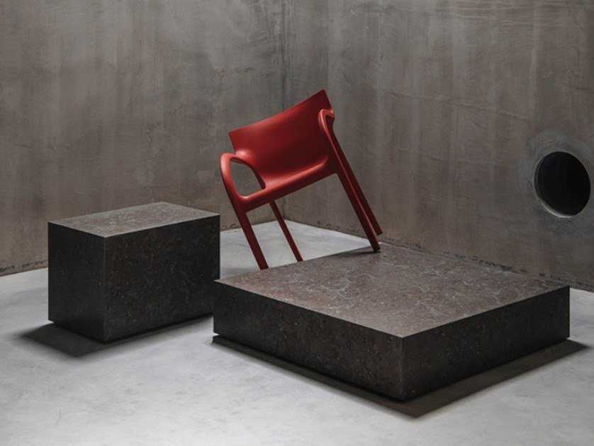 Alçak kare mermer sehpa