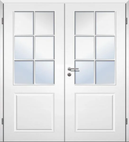 Double-leaf internal doors