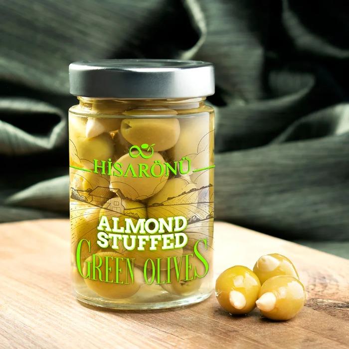 GREEN OLIVES STUFFED WITH ALMOND