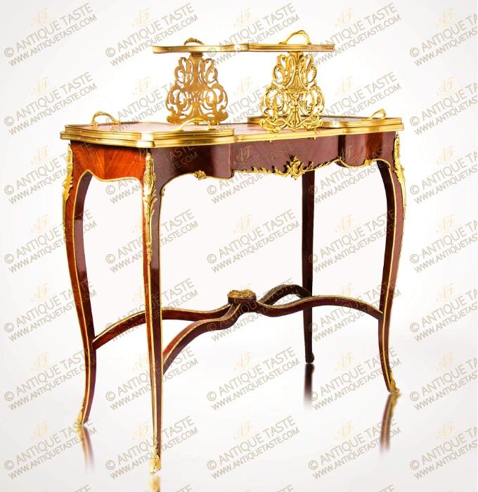 Francois Linke Louis XV style tray-top ormolu serving table
