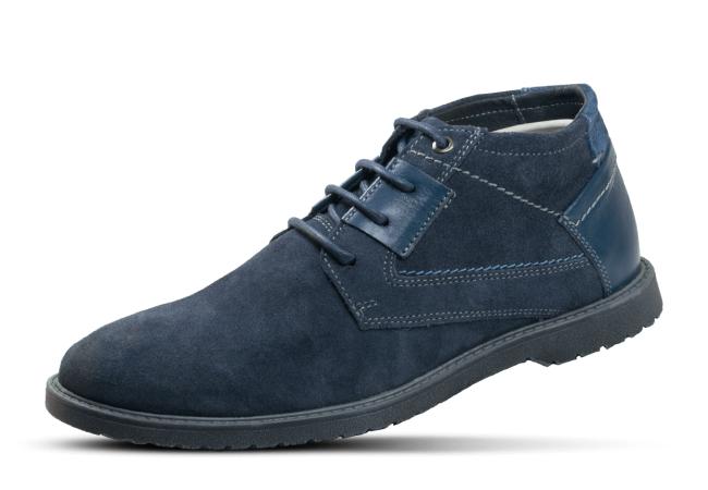 Men suede shoes with decorative stitching