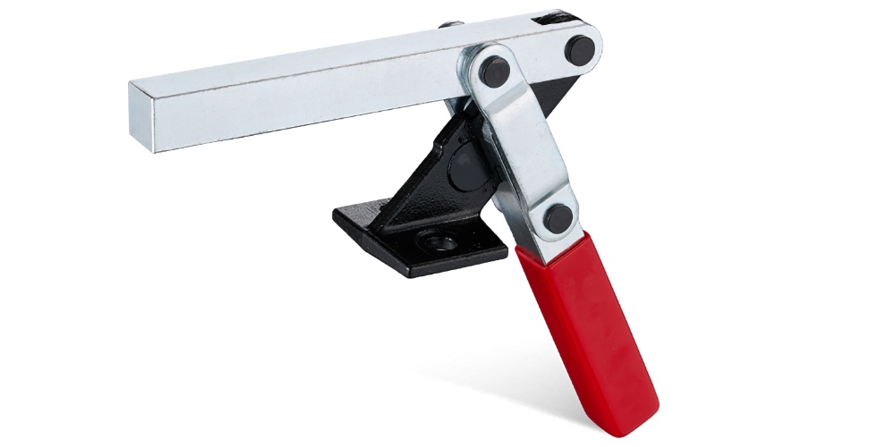  Vertical lever clamps with angled legs for heavy loads
