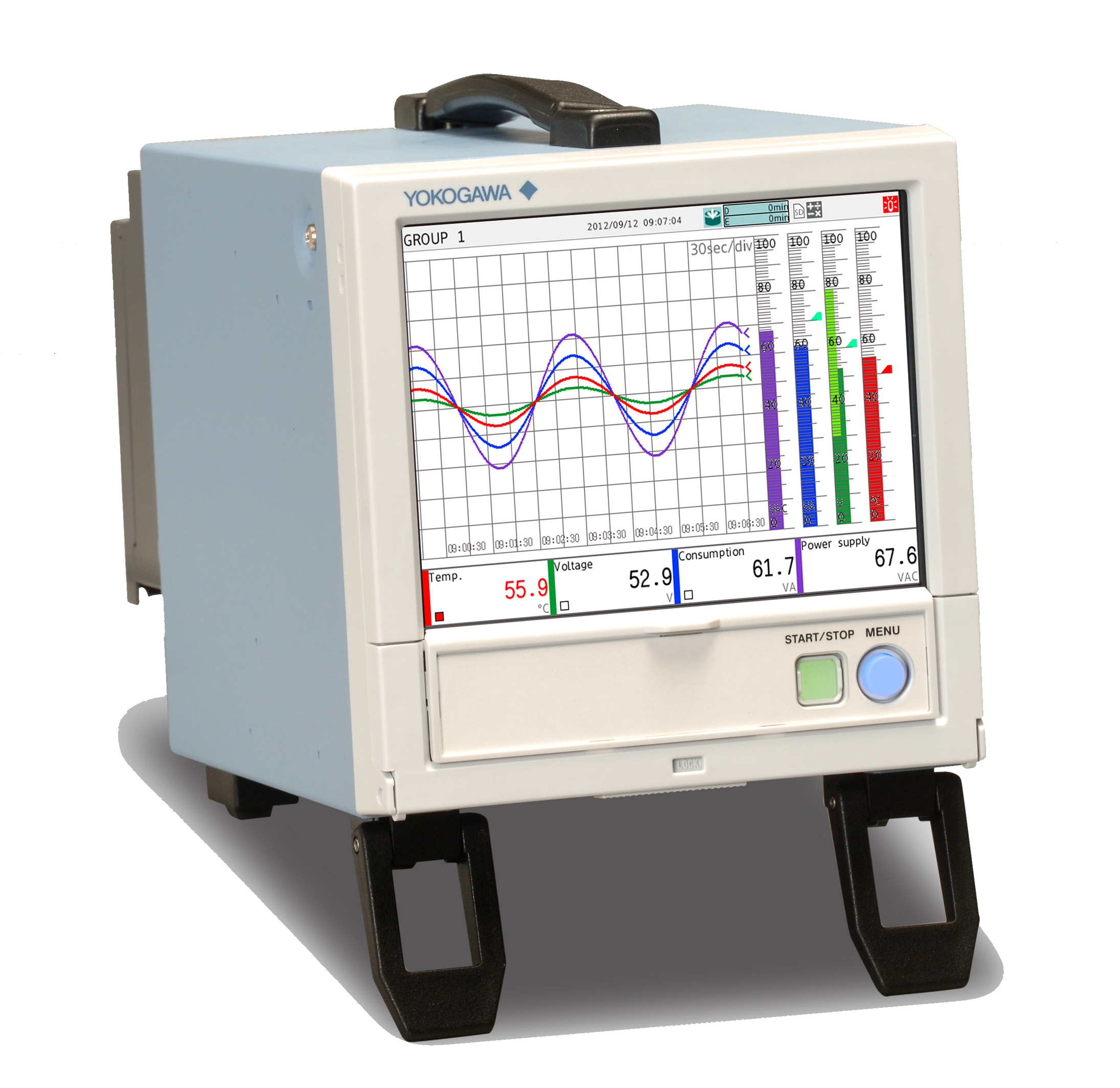 YOKOGAWA SMARTDAC+ GP10, 5,7 Renkli Ekran ve Direncli Dokunmatik Ekranli Mobil Kagitsiz Kaydedici  Ekran Kaydedici  Veri Kaydedici