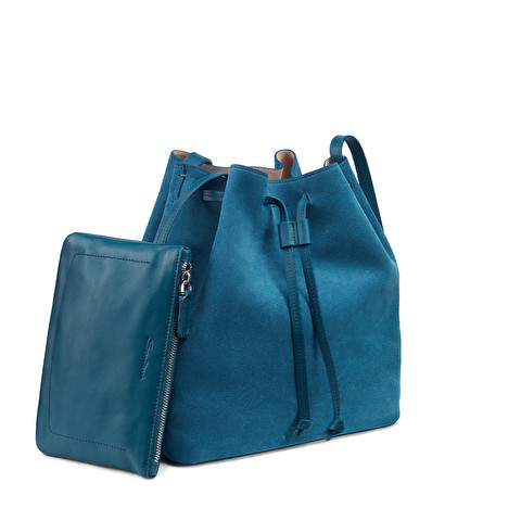 Deri  bayan çantası ve süet