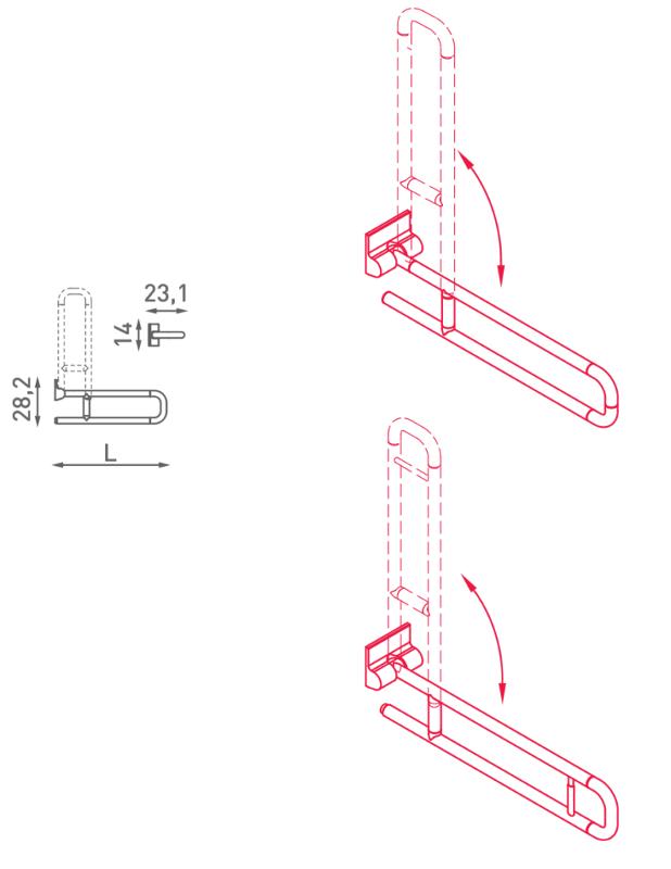 Maniglione di sostegno ribaltabile