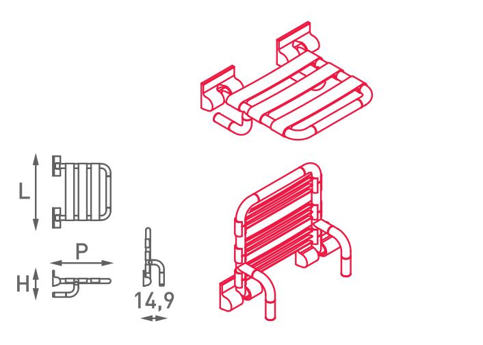 Seggiolino doccia ribaltabile