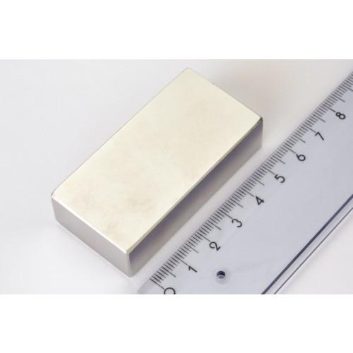 Neodymium block magnet, 60x30x15 mm, nickel coated
